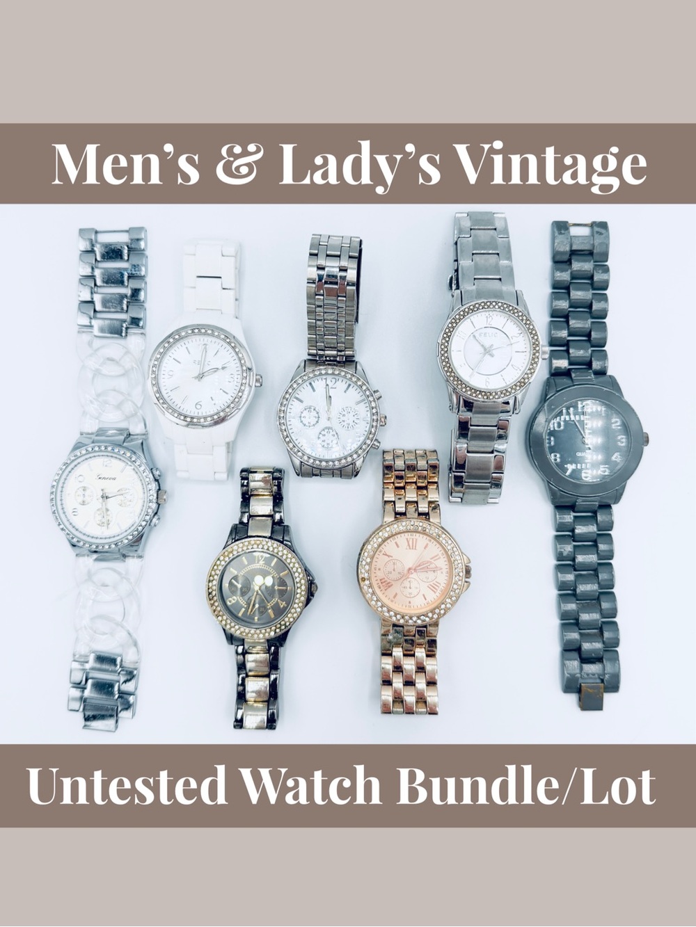 7 Untested Unisex, Men’s & Ladies Various Watches